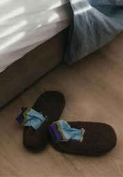 Alwero Bio Woll Hausschuhe Erwachsene "Siberian" unisex in choco martini
