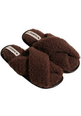 Alwero Bio Woll Hausschuhe "Flip-Flop" Twenn X in choco martini