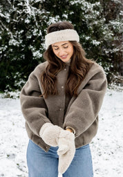 Alwero Woll Stirnband light in sand brown