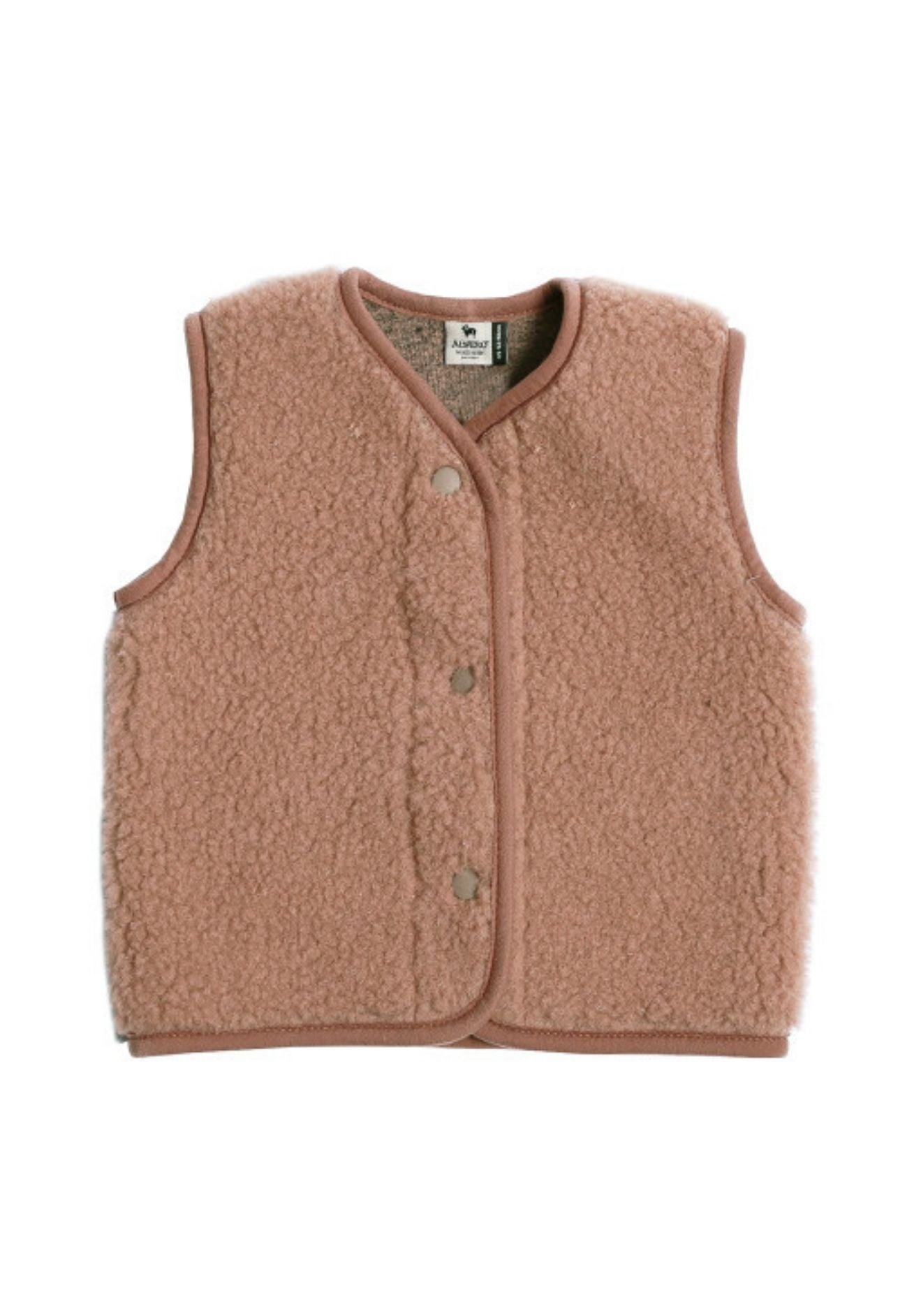 Alwero Kinder Bio Wollweste "Tyb junior" light in rugby tan