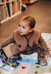 Alwero Kinder Bio Wollweste "Tyb junior" light in rugby tan