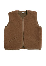 Alwero Kinder Bio Wollweste light mit Reißverschluss in teddy brown