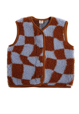 Alwero Kinder Bio Wollweste "Tyb junior" rost blu