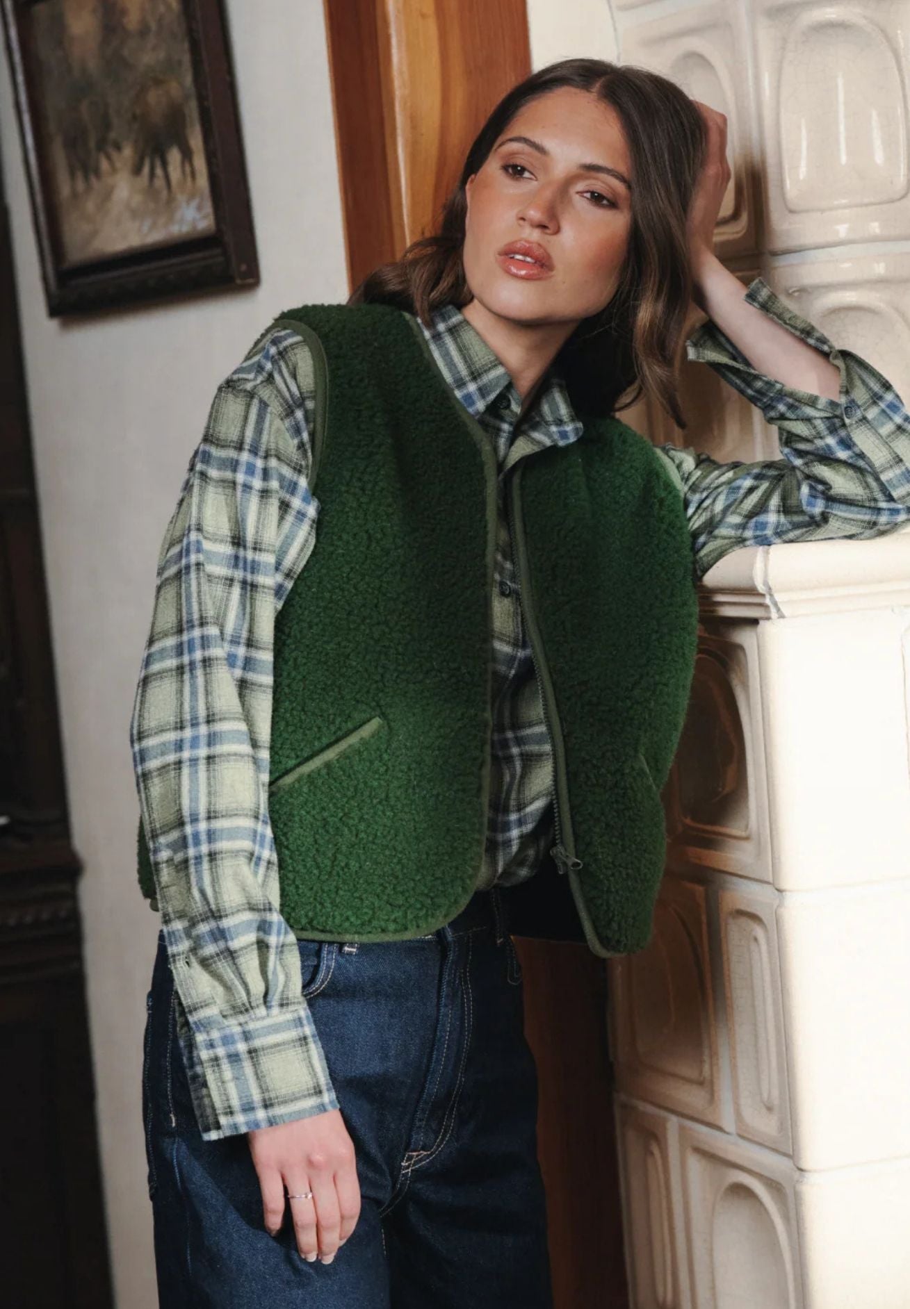 Alwero Erwachsenen Wollweste "Light POS" dark green