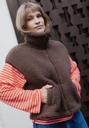 Alwero Erwachsenen Wollweste "ISLA" choco martini