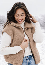 Alwero Erwachsenen Wollweste "ISLA" light tan
