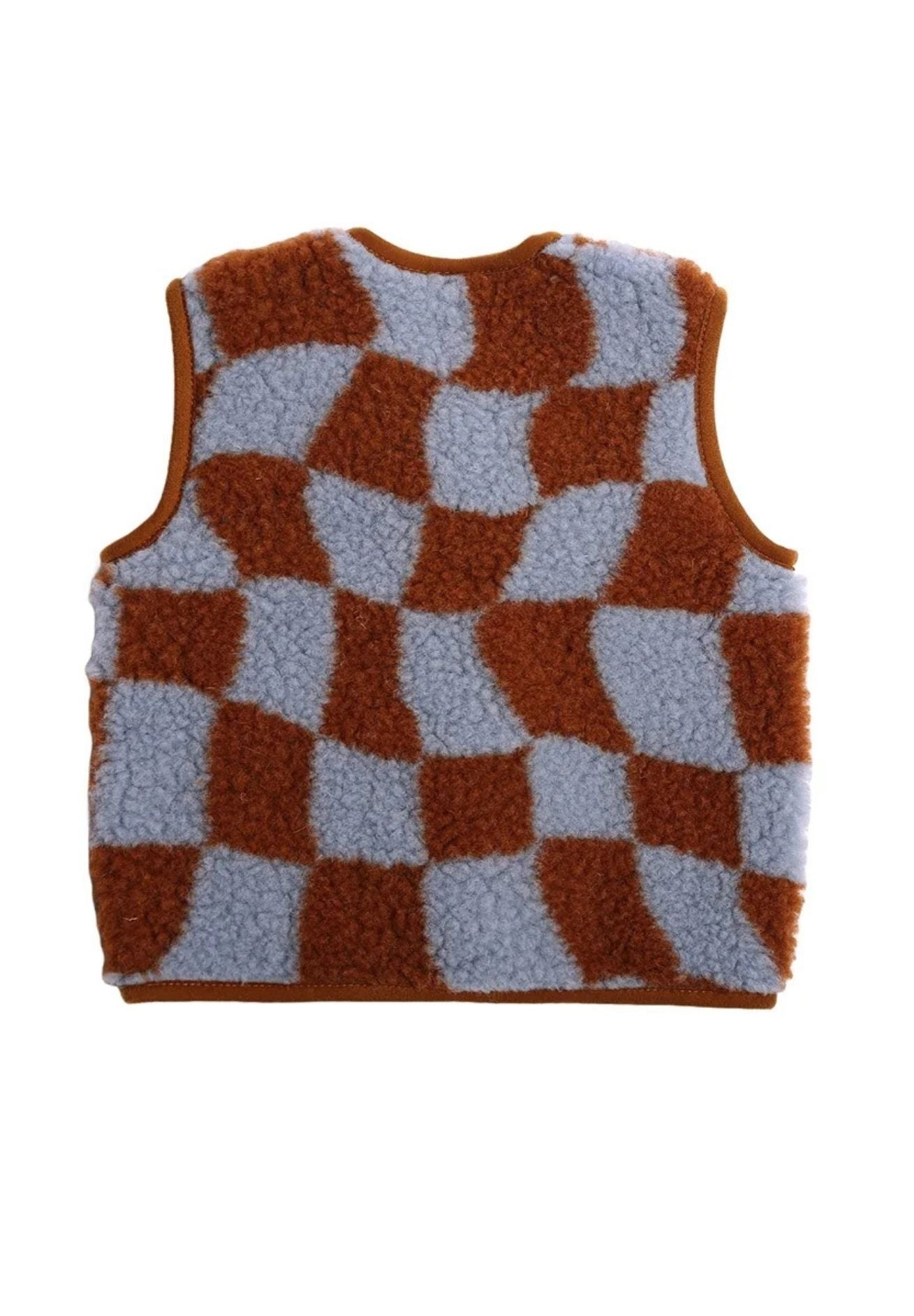Alwero Kinder Bio Wollweste "Tyb junior" rost blu