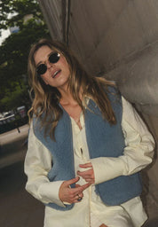 Alwero Erwachsenen Wollweste "Light POS" icy blue