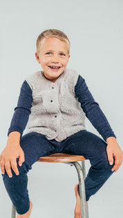 Alwero Kinder Bio Wollweste "Tyb junior" light in grau