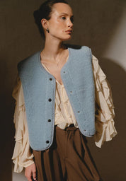 Alwero Erwachsenen Wollweste ultra light "TYB" icy blue