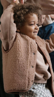 Alwero Kinder Bio Wollweste "Tyb junior" light in rugby tan