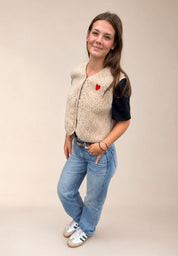 Alwero Erwachsenen Wollweste "TYB" sandbrown "heart"