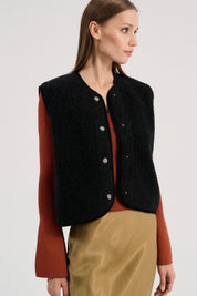 Alwero Erwachsenen Wollweste "TYB" deep black