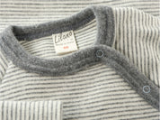 Lilano Baby Wolle Seide Wickelshirt Ringel grau ecru