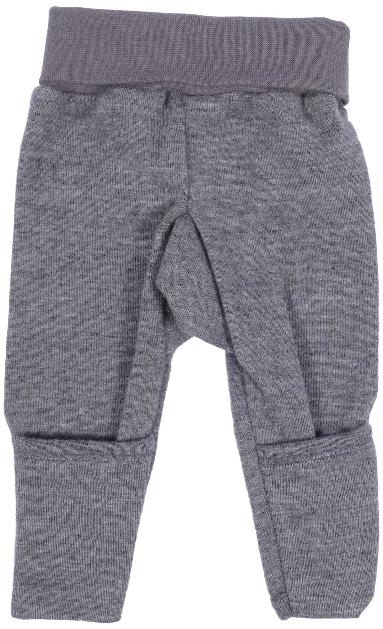 Lilano Baby Wolle Seide Hose mit Beinumschlag grau