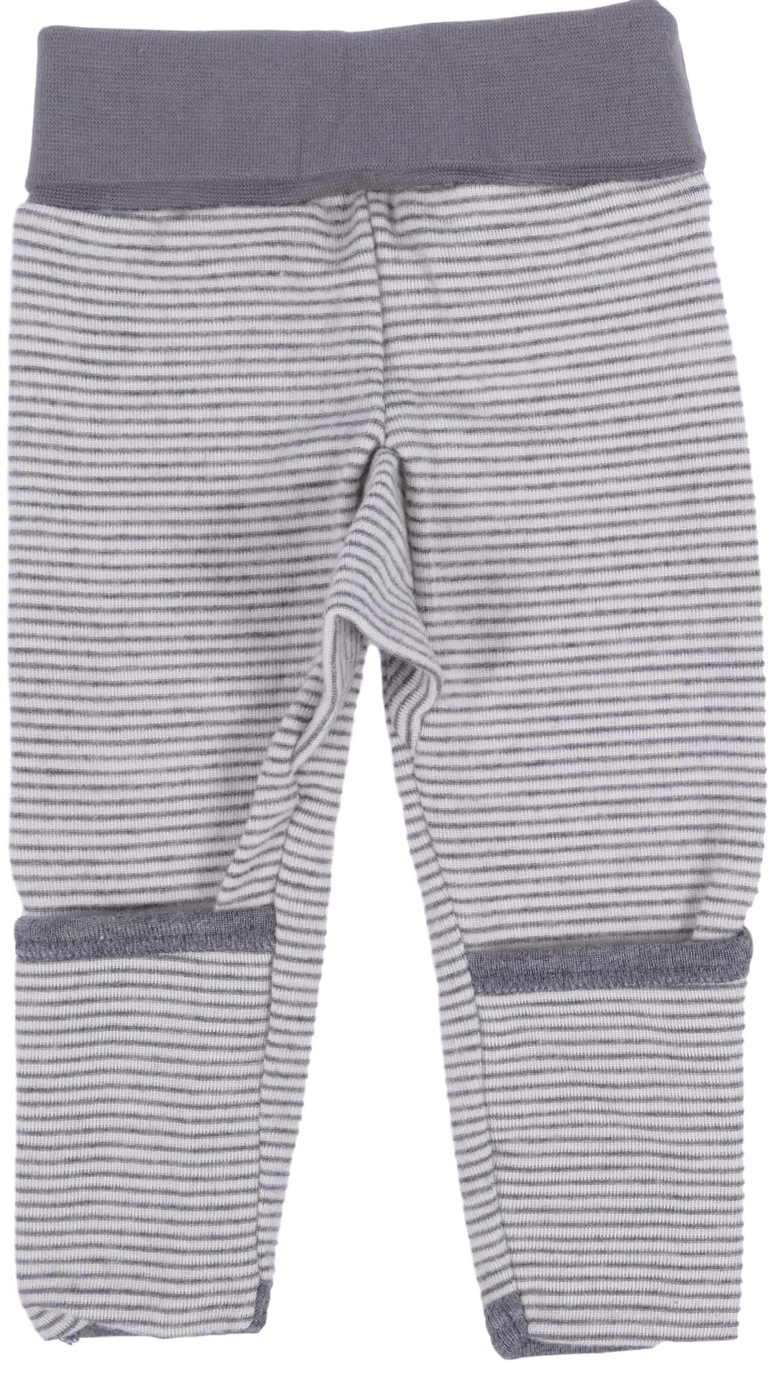 Lilano Baby Wolle Seide Hose mit Beinumschlag grau Ringel