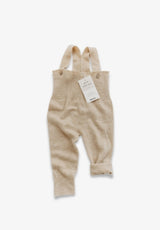 Mitwachsende Bio Merino Baby-Stricklatzhose in cappuccino