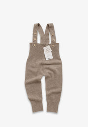 Mitwachsende Bio Merino Baby-Stricklatzhose in coffee