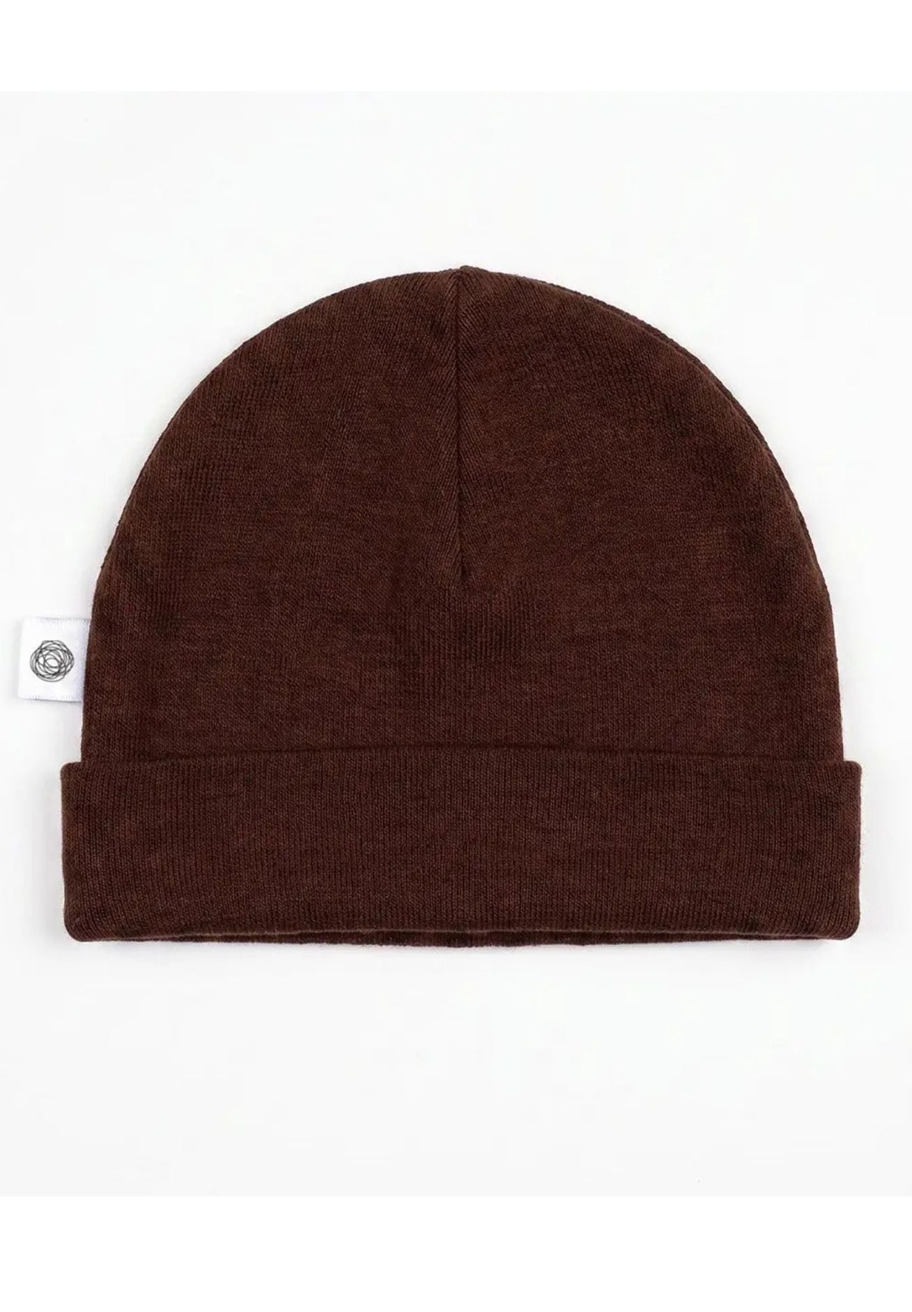 Merino Babymütze in dark chocolate