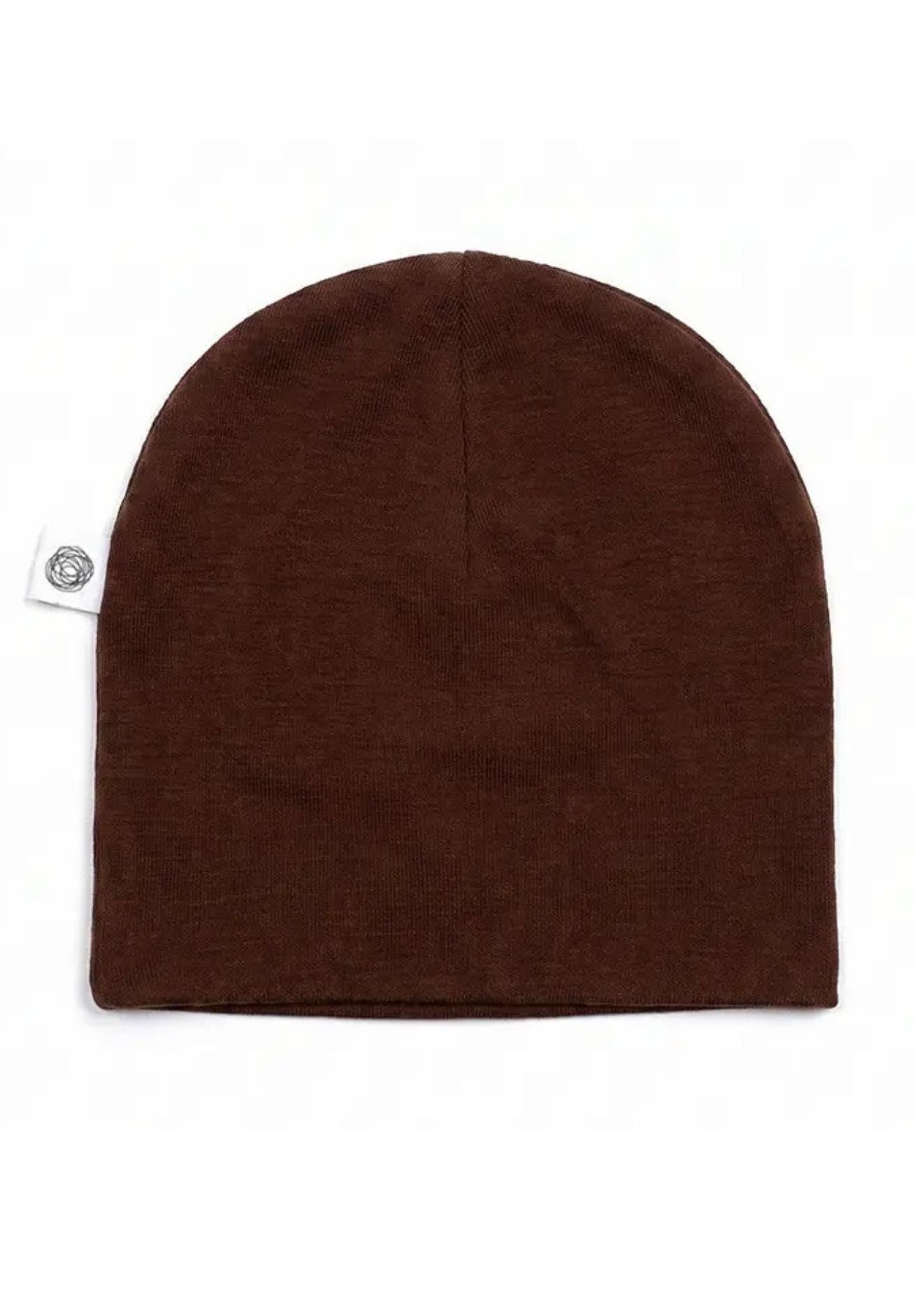 Merino Babymütze in dark chocolate