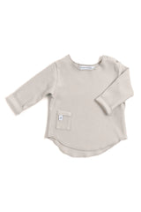 Bio Bambus Shirt mit Tasche in sand