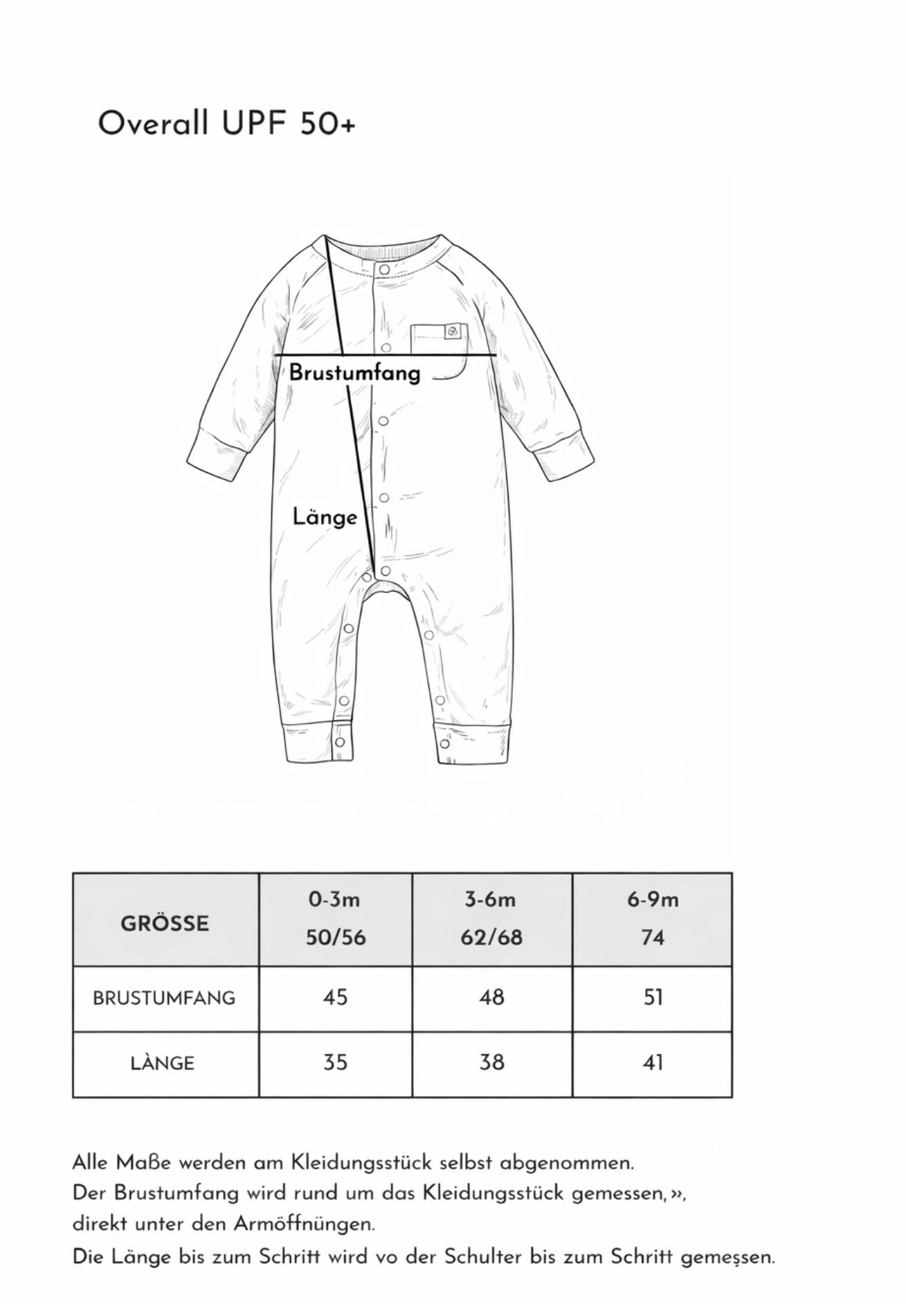 cloby Bio Bambus Strampler mit UV Schutz +50 verschied.Farben