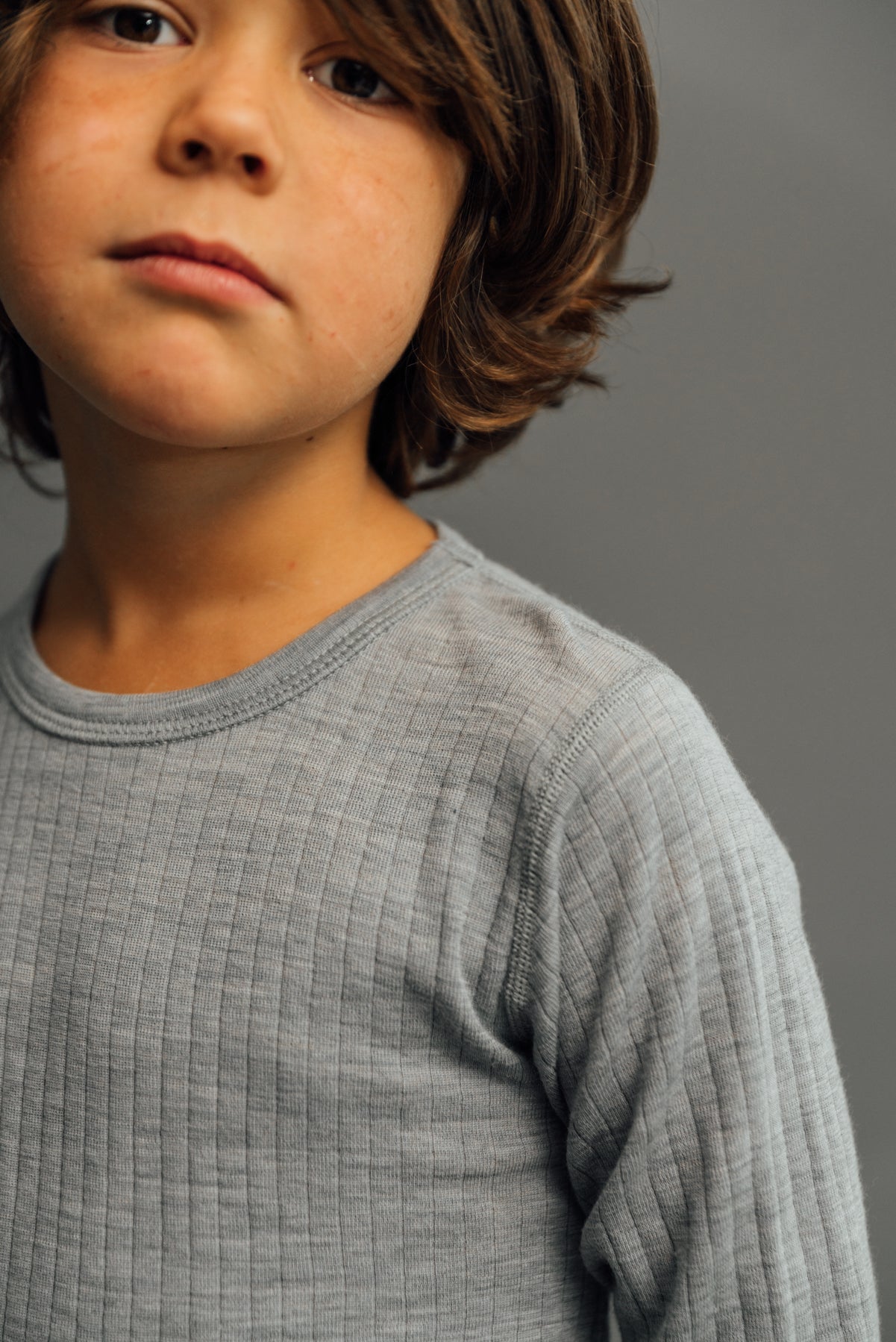 Joha Merino Wollshirt langarm hellgrau melange