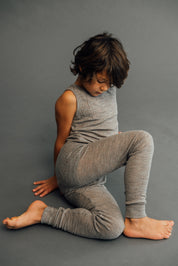 Joha Merino Woll Unterhemd unisex sesam melange