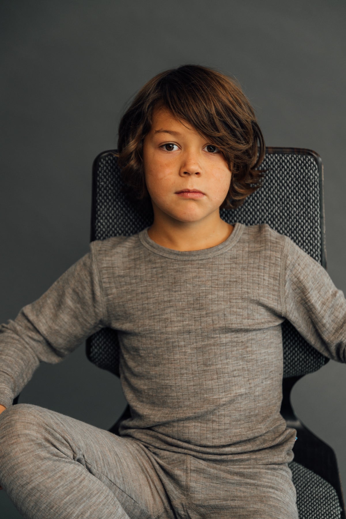 Joha Merino Wollshirt langarm sesam melange