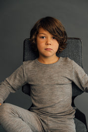 Joha Merino Wollshirt langarm sesam melange