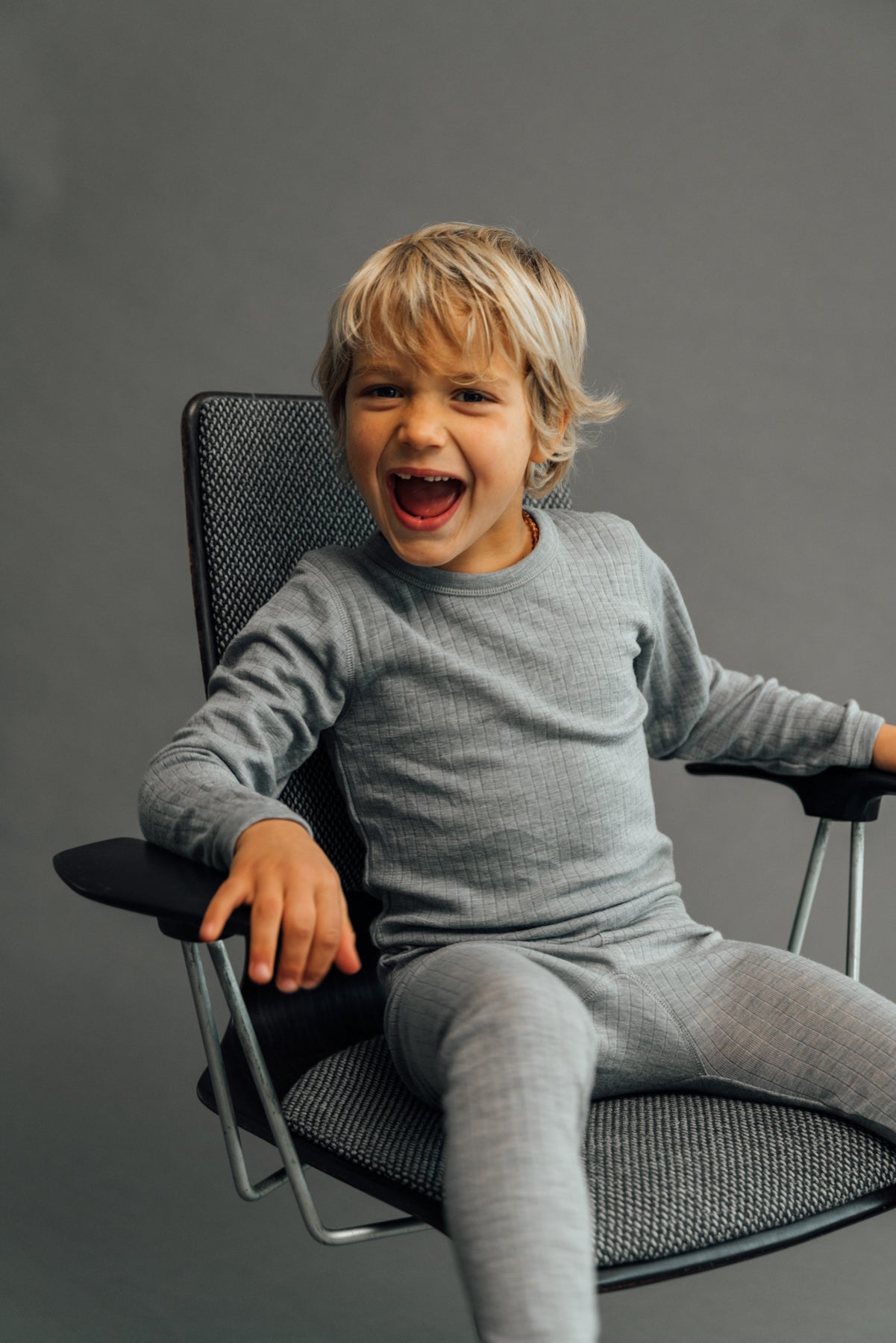 Joha Merino Wollshirt langarm hellgrau melange