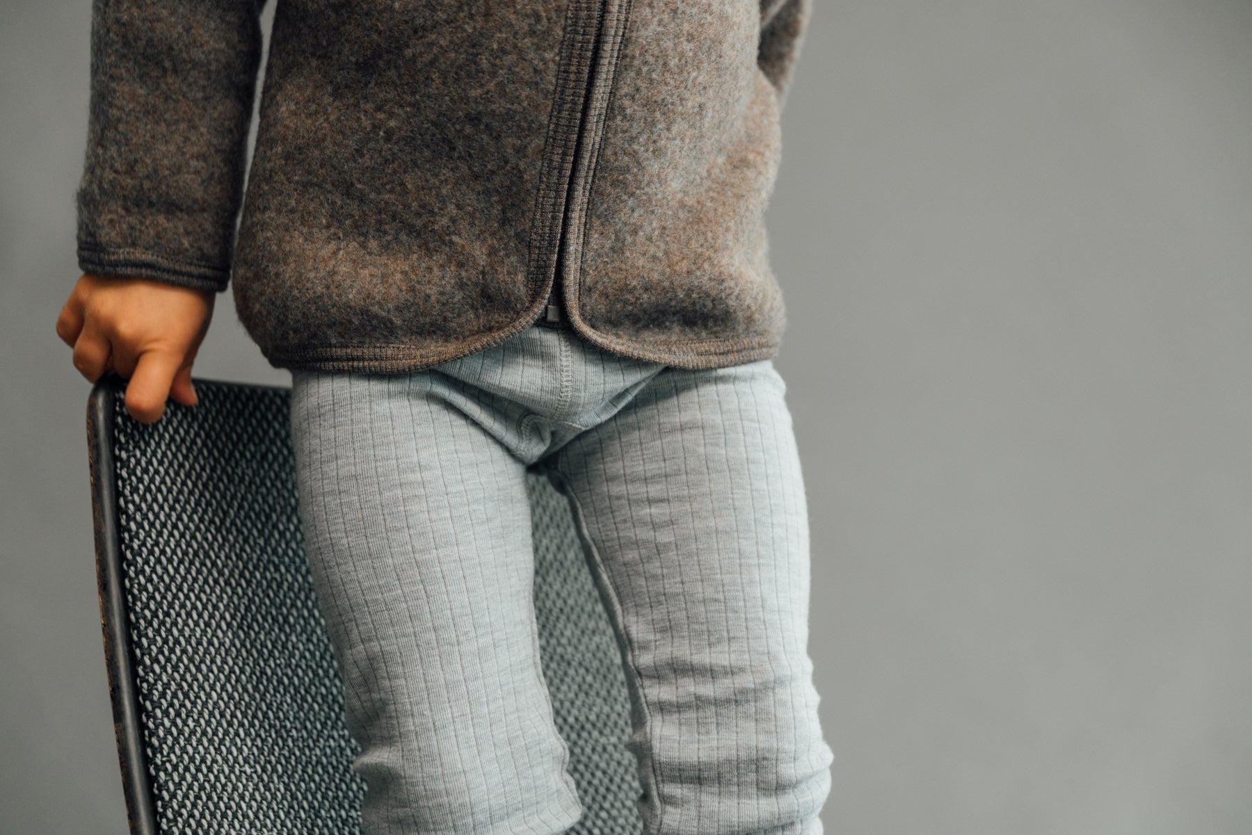 Joha Merino Woll Leggings hellgrau melange