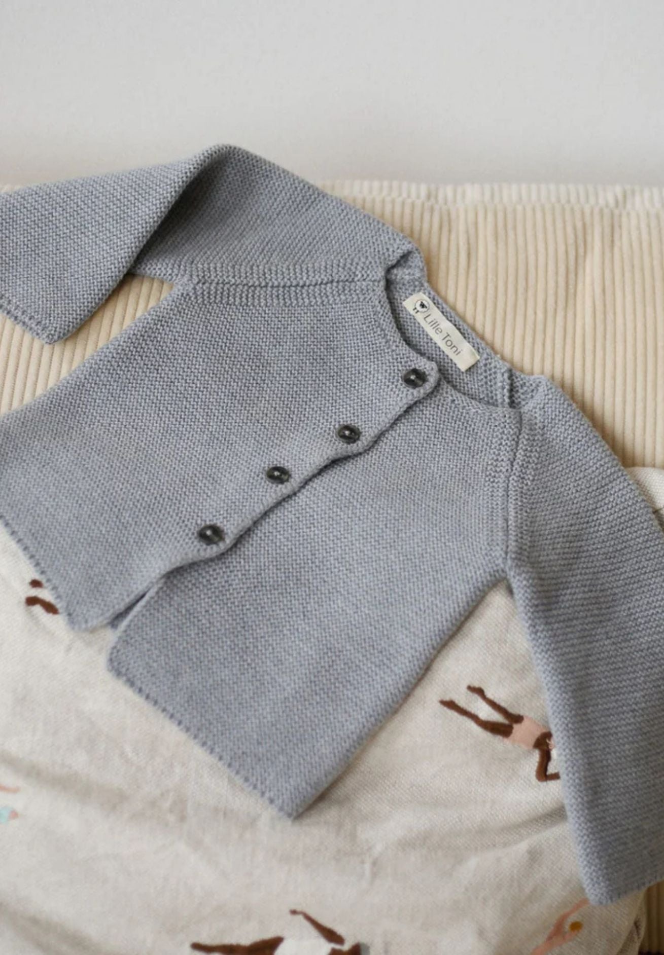 Lille Toni Merino Jäckchen "Emil" mitwachsend grey melange 0-2 Jahre