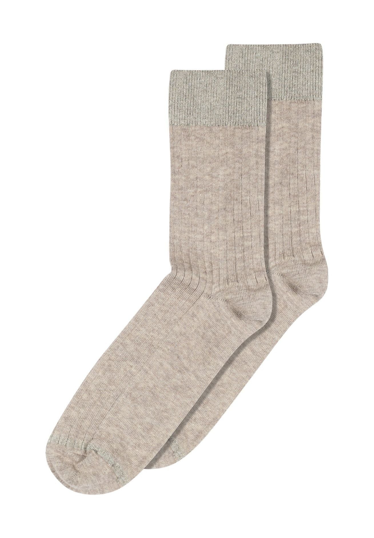 mp denmark Damen Socke aus Wolle in light brown melange mit Glitzer