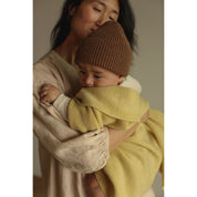 Hvid Merino Babydecke "Felix" light yellow