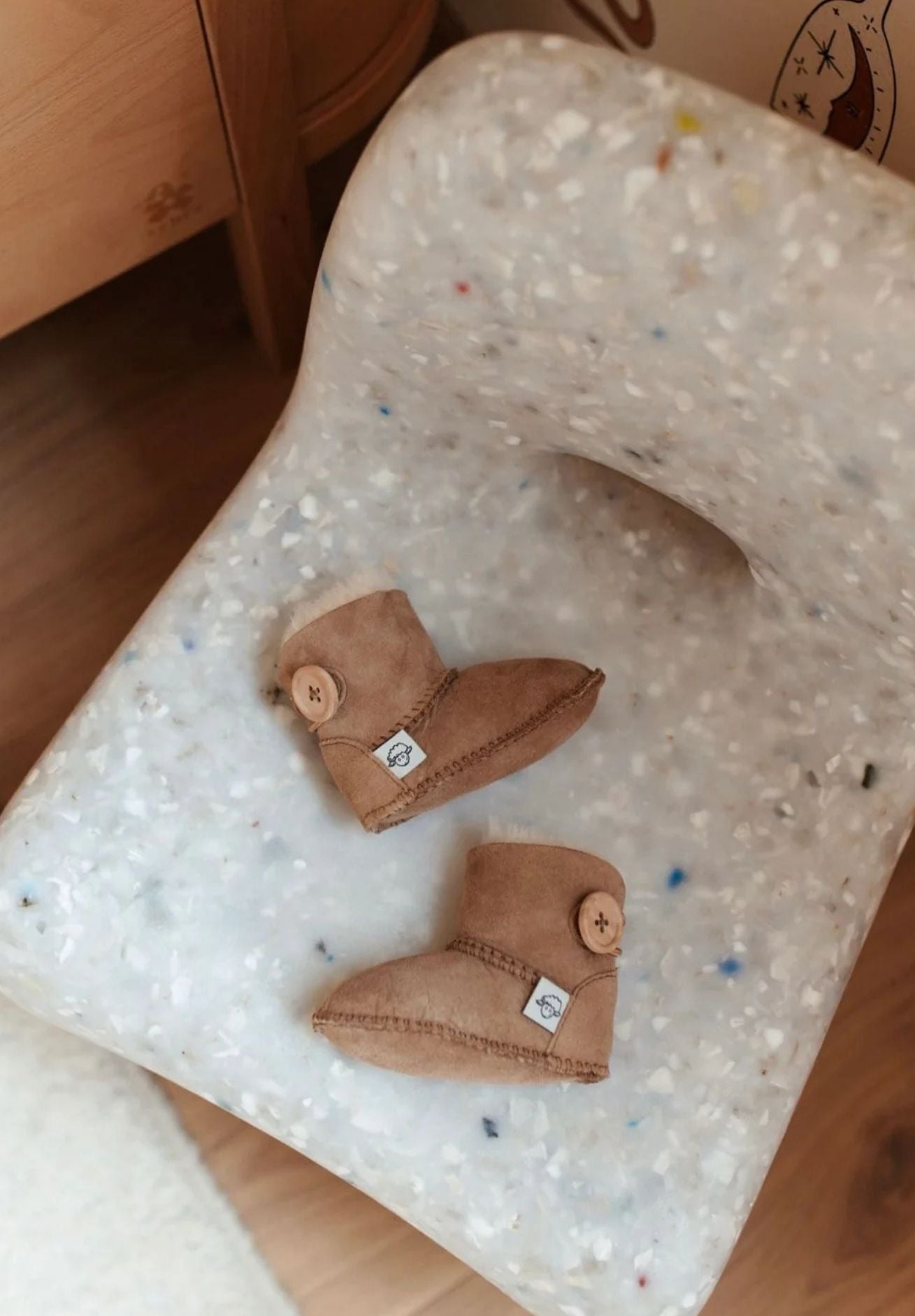 Baby Lammfellschuhe "Togo" in kastanie