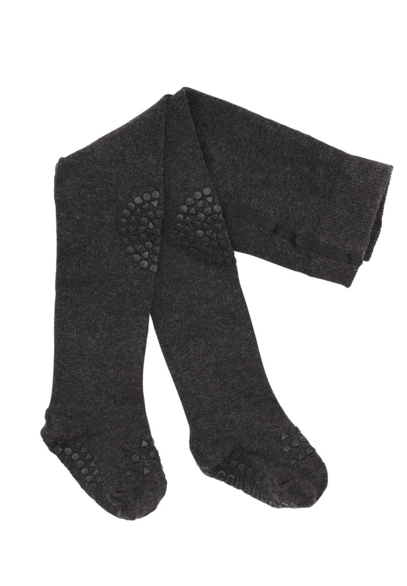 gobabygo Baby Bio-Baumwoll Krabbelstrumpfhose dunkelgrau