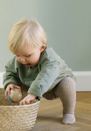 gobabygo Baby Bio-Baumwoll Krabbelstrumpfhose sand
