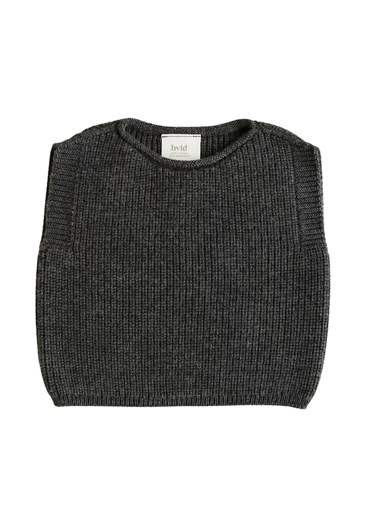 Hvid mitwachsender Baby Merino Strickpullunder Harvey charcoal