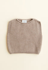Hvid mitwachsender Baby Merino Strickpullunder Harvey in sand