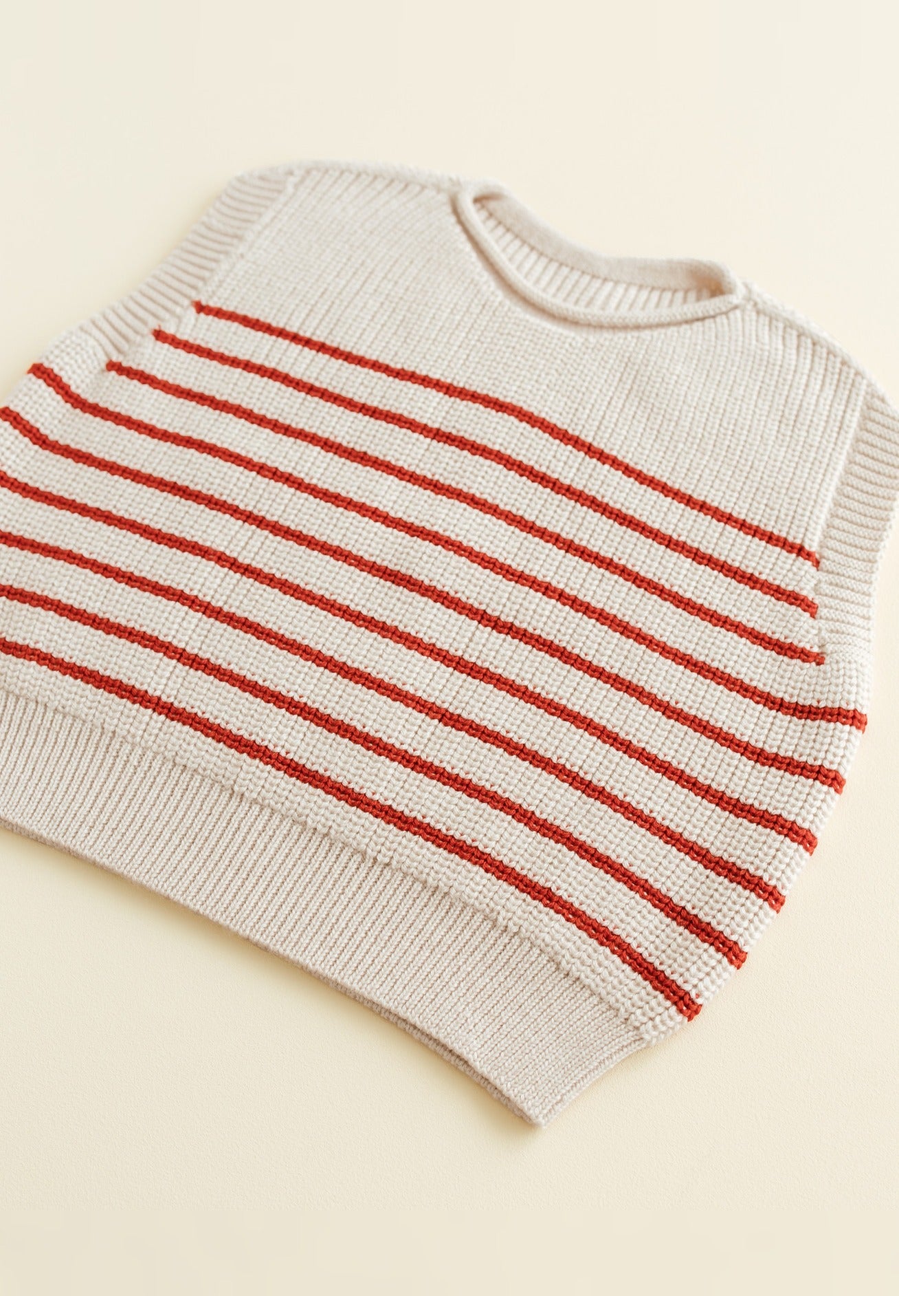 Hvid mitwachsender Baby Merino Strickpullunder Harvey cream rot