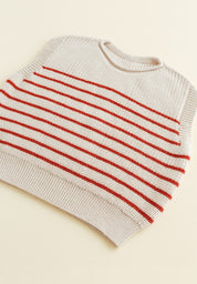 Hvid mitwachsender Baby Merino Strickpullunder Harvey cream rot