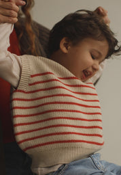 Hvid mitwachsender Baby Merino Strickpullunder Harvey cream rot