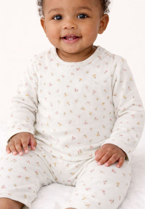 Hust&Claire Bambus Viskose Hose ivory Muster