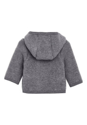 Huttelihut Jacke aus Wollfleece in grey melange