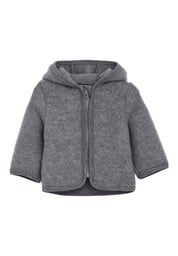 Huttelihut Jacke aus Wollfleece in grey melange