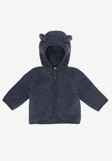 Huttelihut Jacke aus Wollfleece mit Ohren in ombre blue