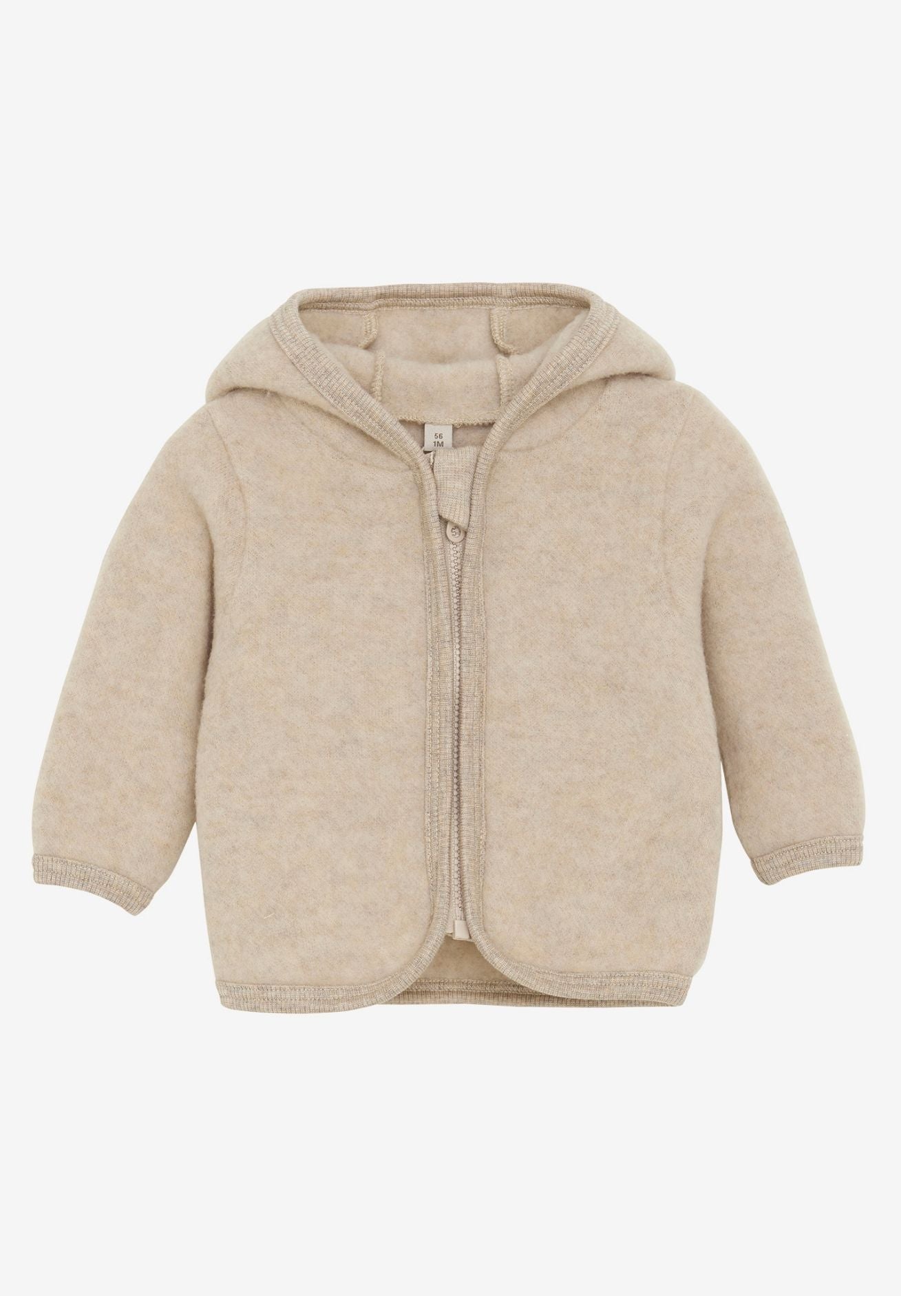 Huttelihut Jacke aus Wollfleece mit Ohren in sand melange