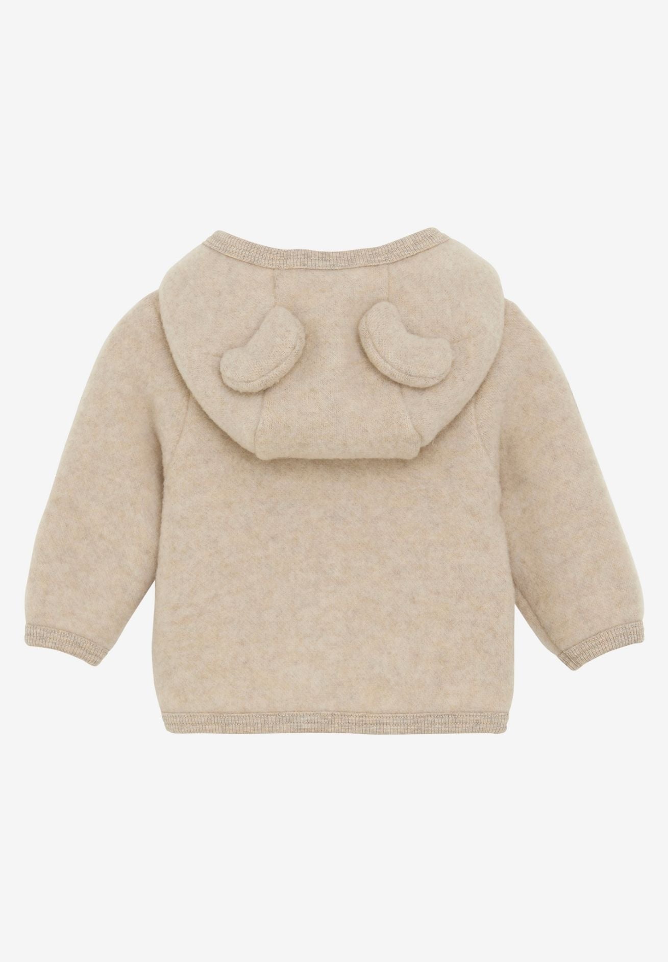 Huttelihut Jacke aus Wollfleece mit Ohren in sand melange