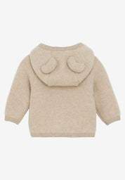 Huttelihut Jacke aus Wollfleece mit Ohren in sand melange